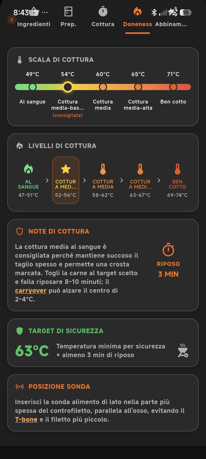 Anteprima dell app BBQ Pilot con home, ricette e cottura guidata 3