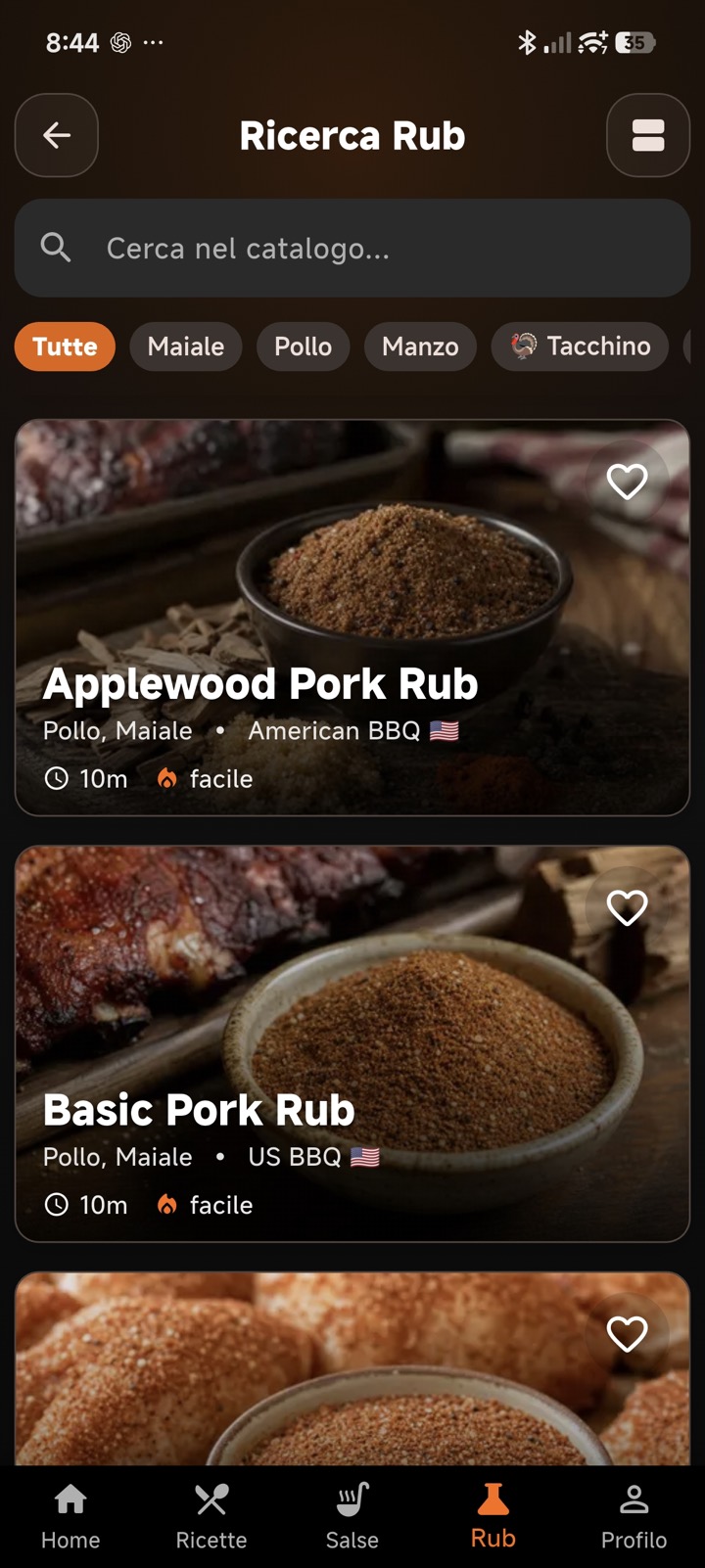 Anteprima dell app BBQ Pilot con home, ricette e cottura guidata 6